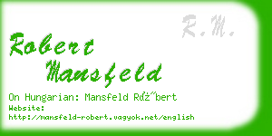 robert mansfeld business card